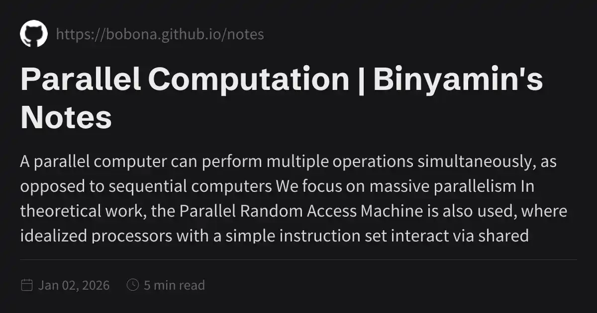 Parallel Computation | Binyamin's Notes