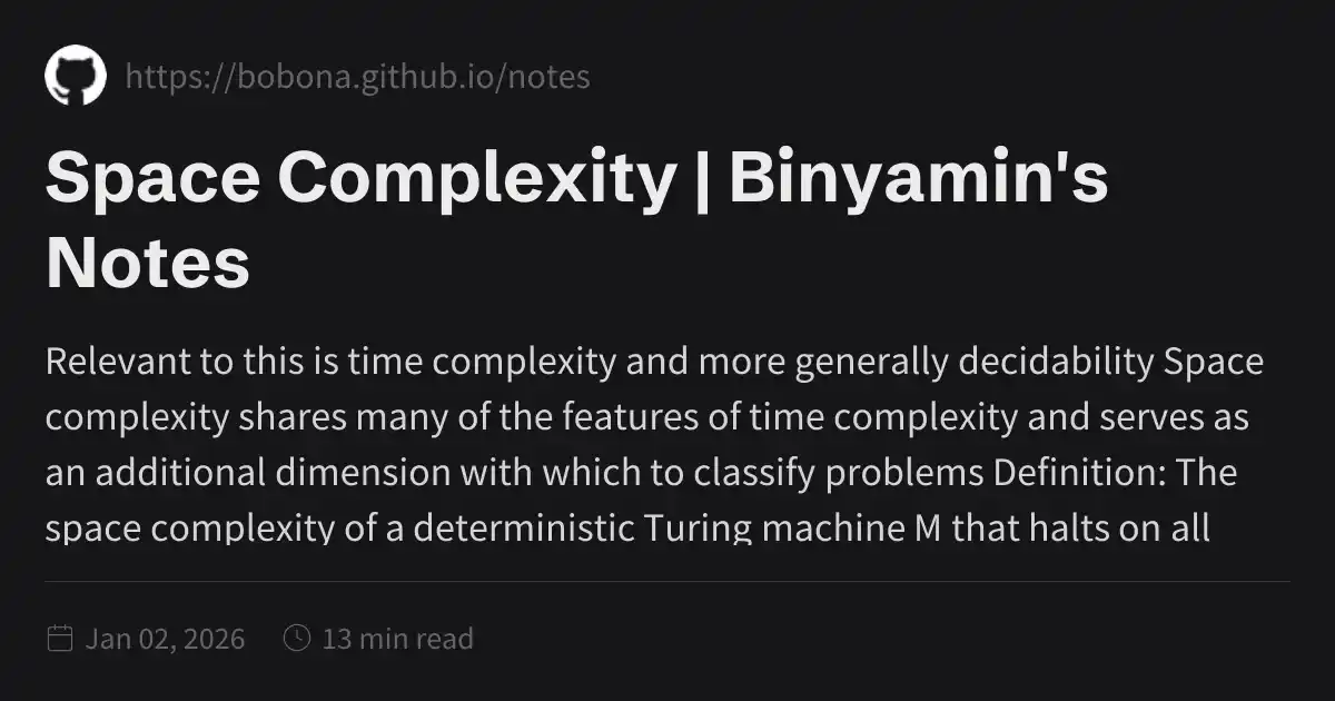 Space Complexity | Binyamin's Notes